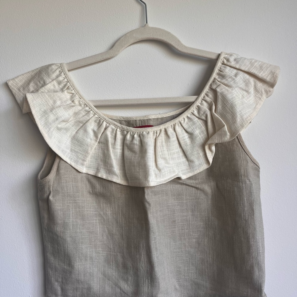Staud Cropped Linen Top - Picture 2 of 5